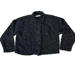Vintage Irish Wool Blend Bouclé Cardigan Jacket‎ One Size